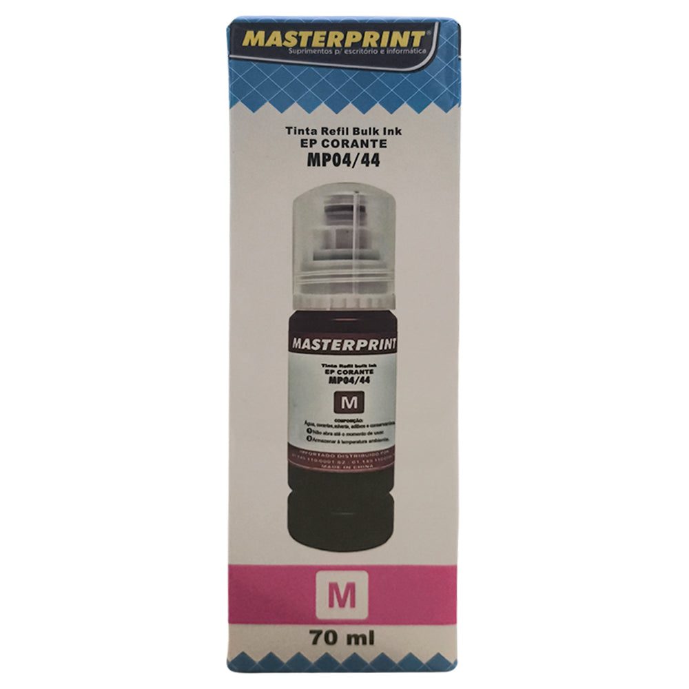 Refil de Tinta Epson Corante 504/544 Magenta 70ML Masterprint Para Ecotank L4150 / L4160 / L4260 / L6171 / L6161