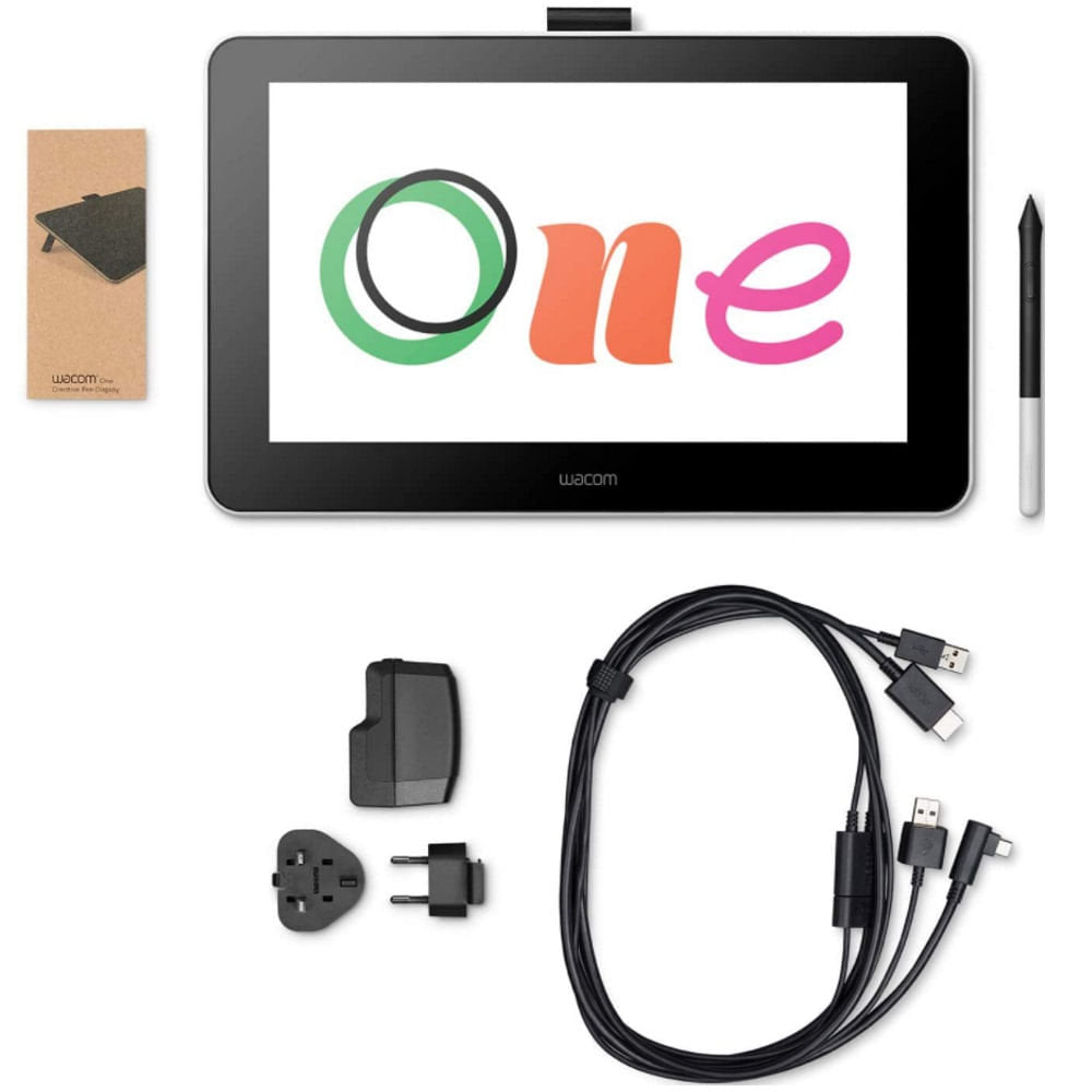 Mesa Digitalizadora Wacom One 13.3" Display Interativo DTC133W0A - Mesa Digitalizadora com Tela 13,3″ Full HD, Caneta 40