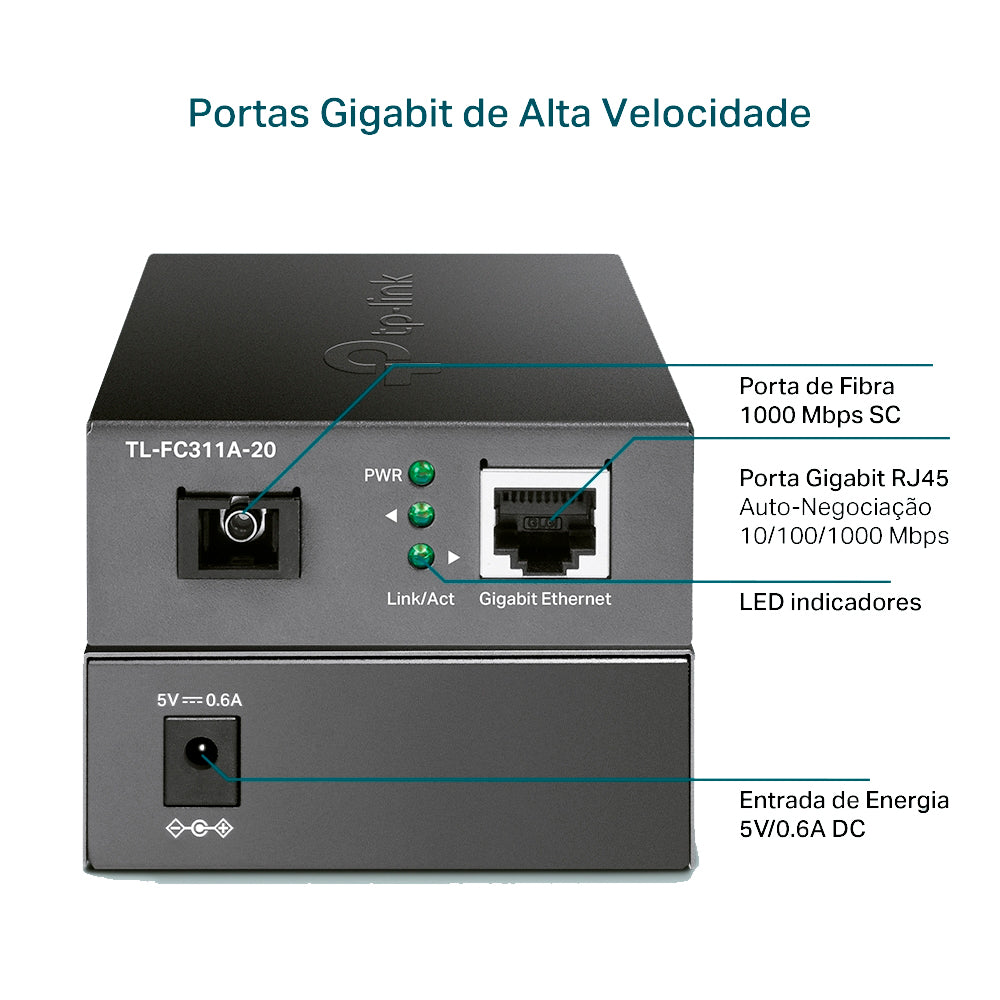 Conversor De Mídia TP-Link TL-FC311A-20 WDM Gigabit