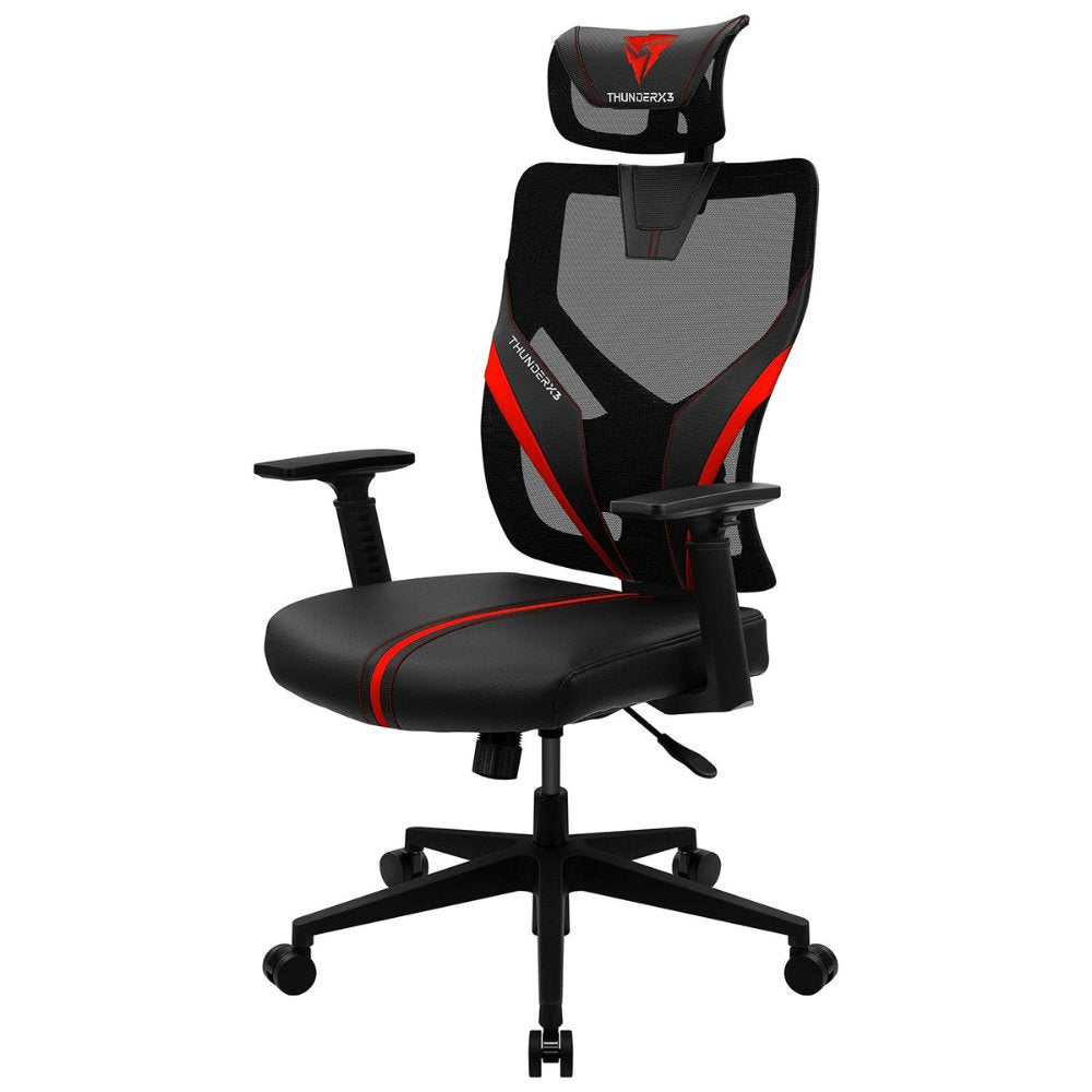 Cadeira Gamer ThunderX3 YAMA1 Ergonômica, Mesh Reclinável 90-135°, AIR Tech, Ajustável, Preta/Vermelha