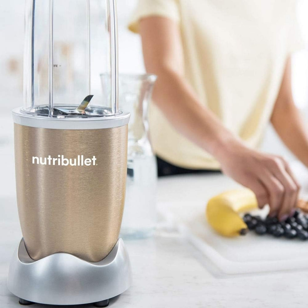 Nutribullet 900w De Potência Com 9 Itens - 5 Em 1 - Liquidificador, Multiprocessador, Blender, Mixer E Moedor - Champagn