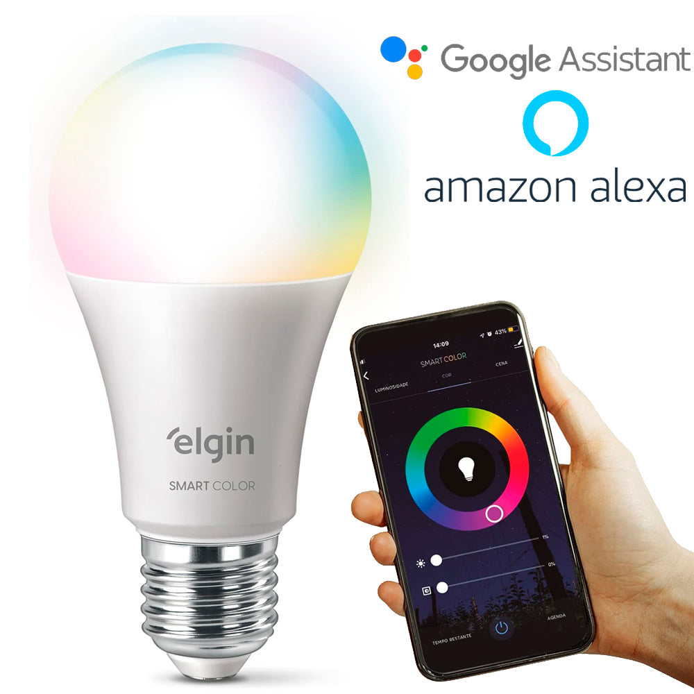 Lâmpada Bulbo LED A70 15W Bivolt SMART COLOR Elgin - 48BLED15WIFI