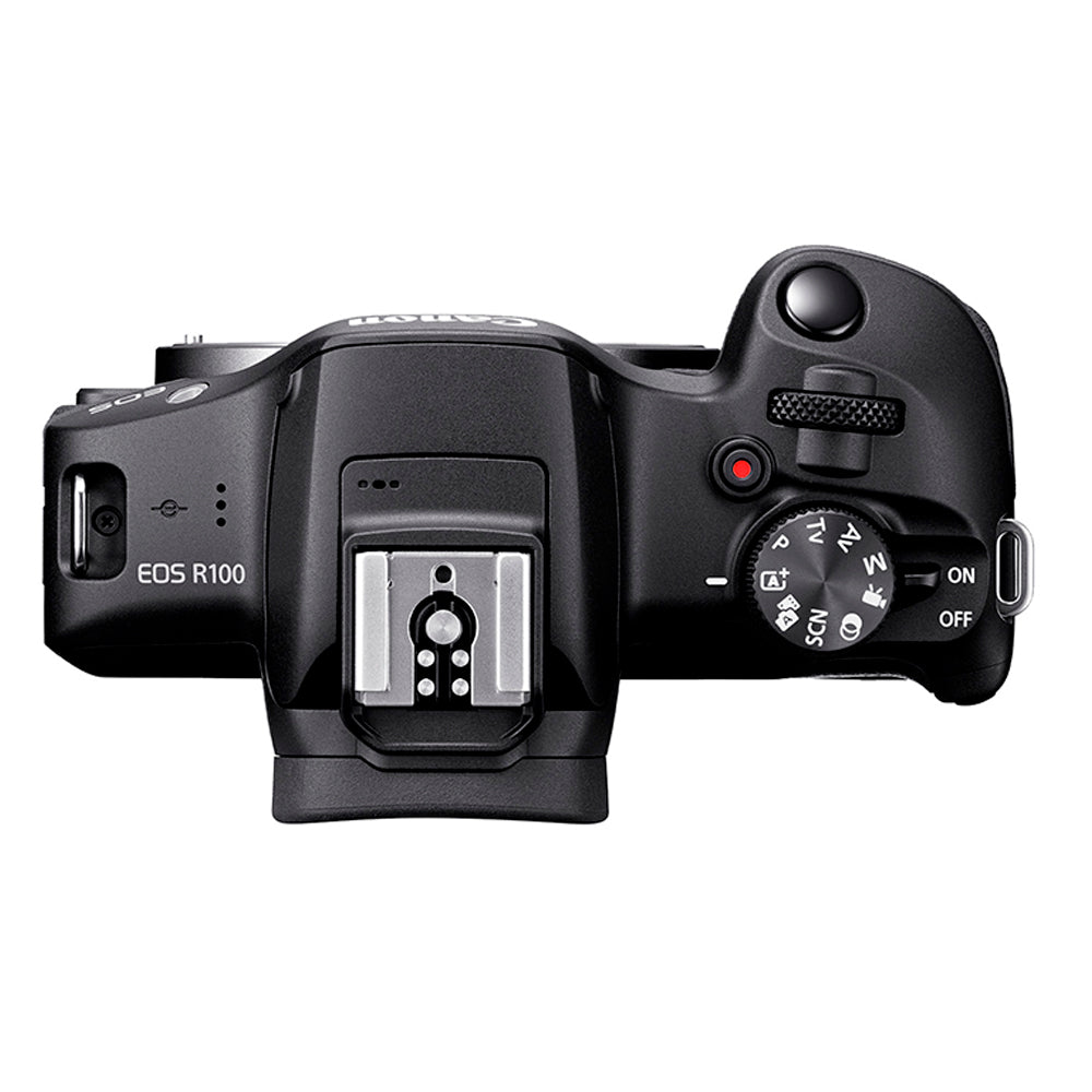 Câmera Digital Canon EOS R100, 24.1MP, WiFi, Lente RF-S 18-45mm F4.5-6.3 IS STM - 6052C043AA