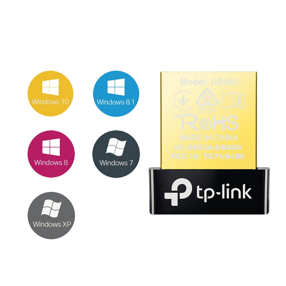 Adaptador Bluetooth 4.0 TP-Link UB400 Nano USB PC Windows 11/10/8/7 - Preto
