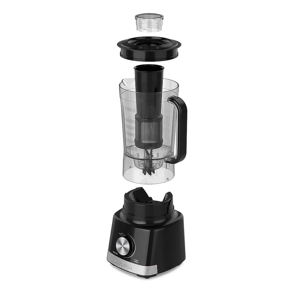 Liquidificador Britânia Pro Maxx BLQ1280P Lâminas Inox, 1150W, Capacidade 2,7L - Preto - 220V