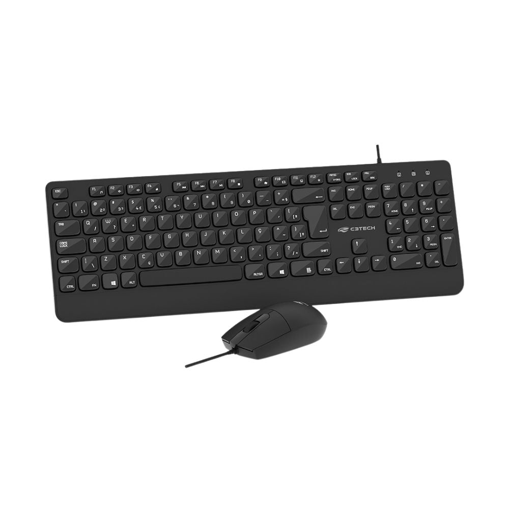 Kit Teclado e Mouse Com Fio USB, KT-150BK, Mouse 1.200 DPI, C3Tech, Preto