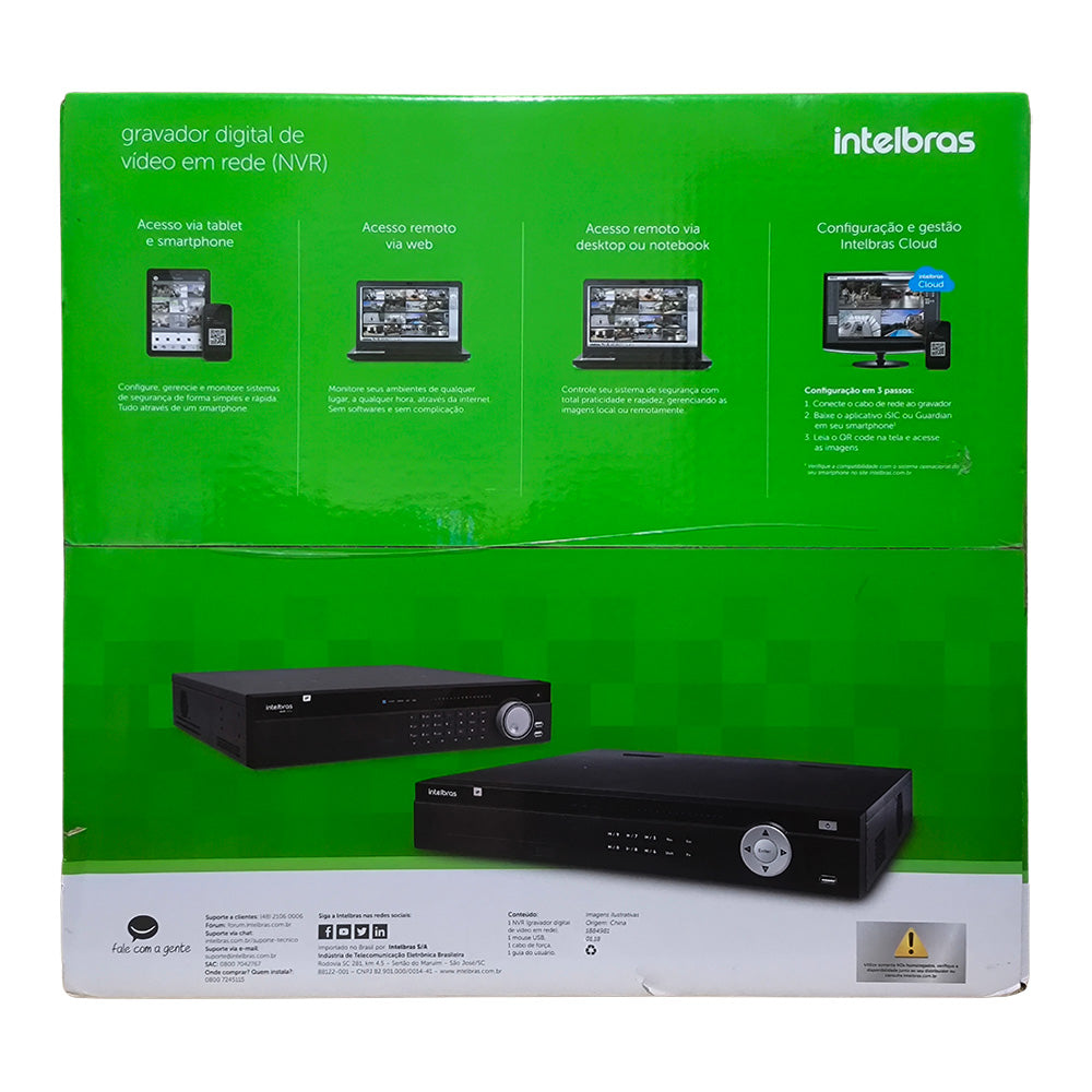 NVR Gravador Digital de Vídeo Intelbras, Em Rede, 24 Canais, NVD 5124, Até 4K