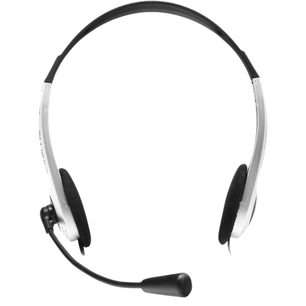 Headset C3Plus PH-01SI Prata - Com Microfone Arco com Ajuste de Altura Conexão P2 Impedância de 32Ohms