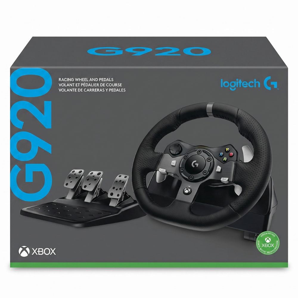 Volante Logitech G920 Driving Force, Force Feedback, Pedais Ajustáveis, USB, Compatível com Xbox One e PC