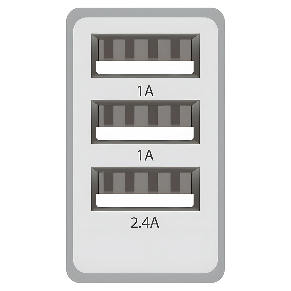 Carregador USB Universal, 3 Entradas USB 3.4A (2 x 1A + 1 x 2.4A), Bivolt, WC3S, Branco, ELG