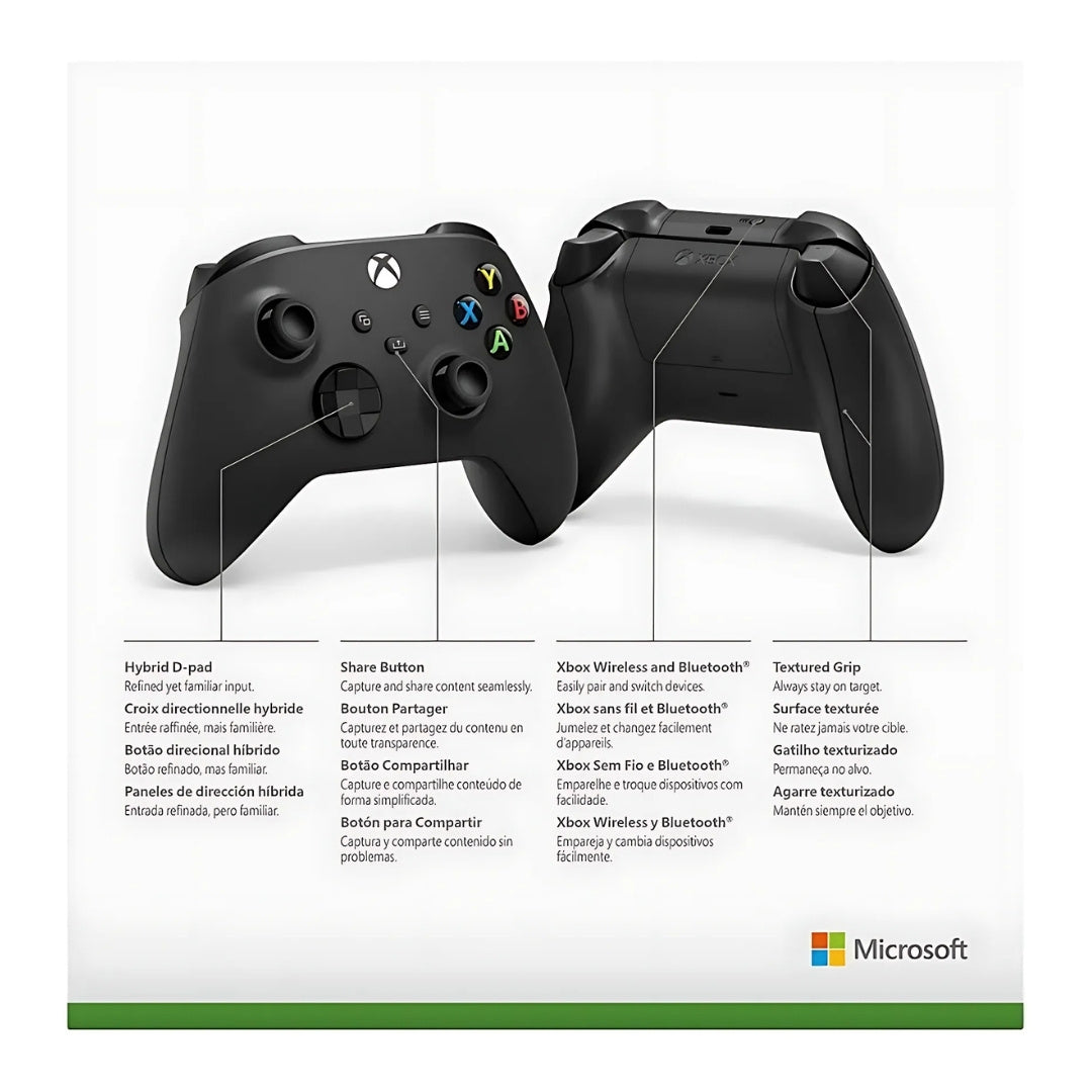 Controle Manete, Sem Fio, Xbox Wireless, Preto Carbono