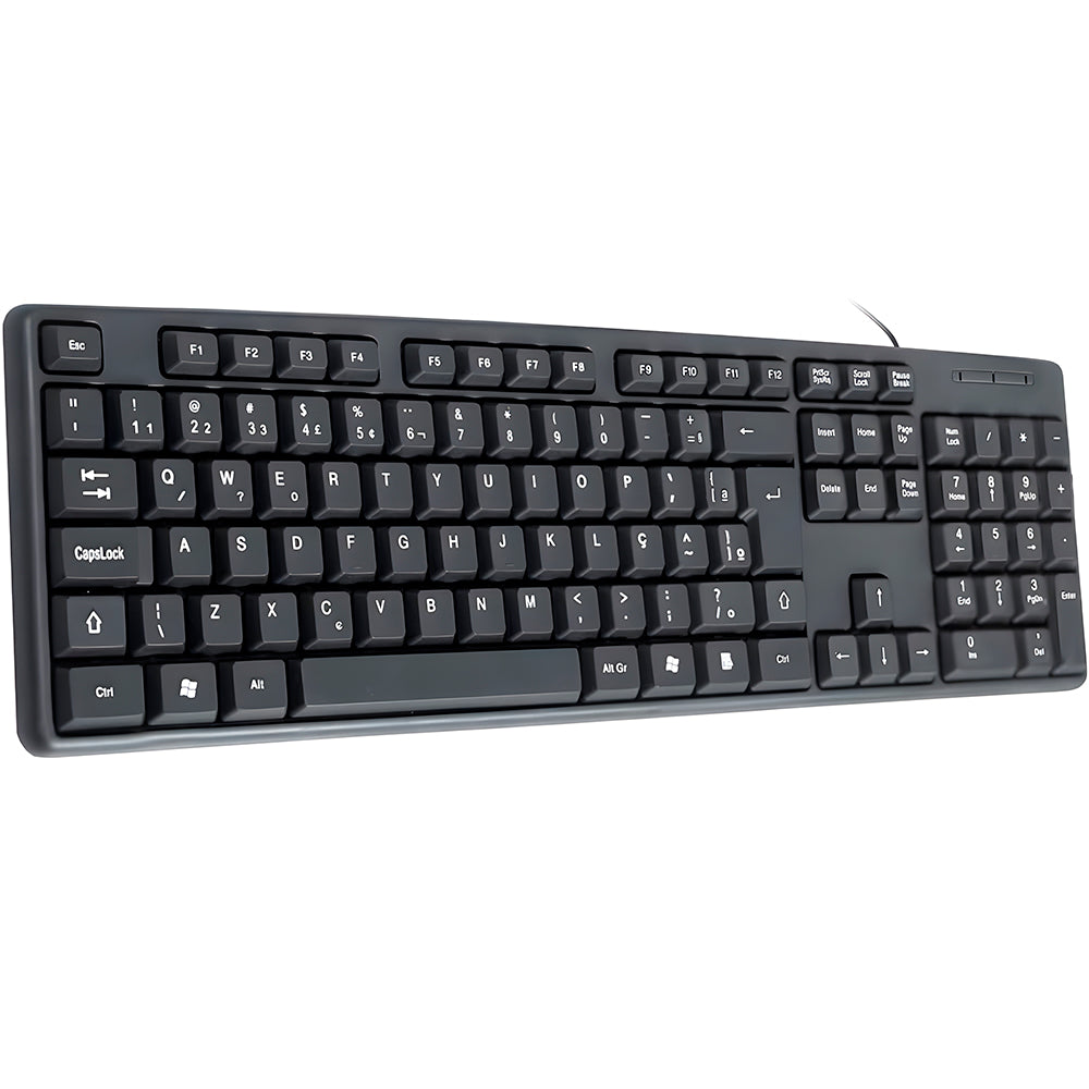 Teclado USB K-Mex KB-3728U Ub Preto S/logo ABNT2 - Kb3728u0001cb0x