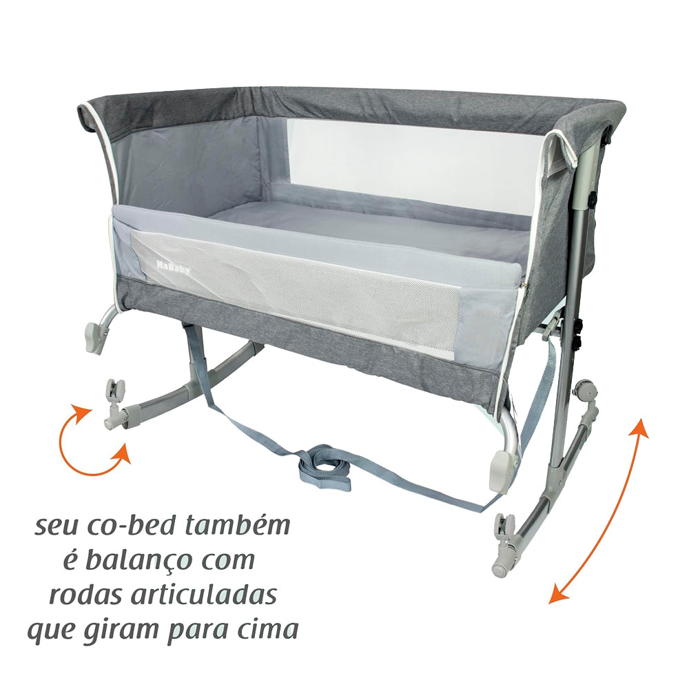 Berço Portátil Moisés Co-bed Cinza Kababy 9 Posições