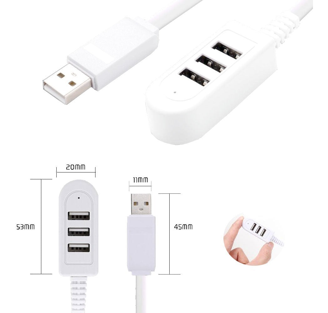 Extensão Usb 3 Portas 120cm 3A Barnco
