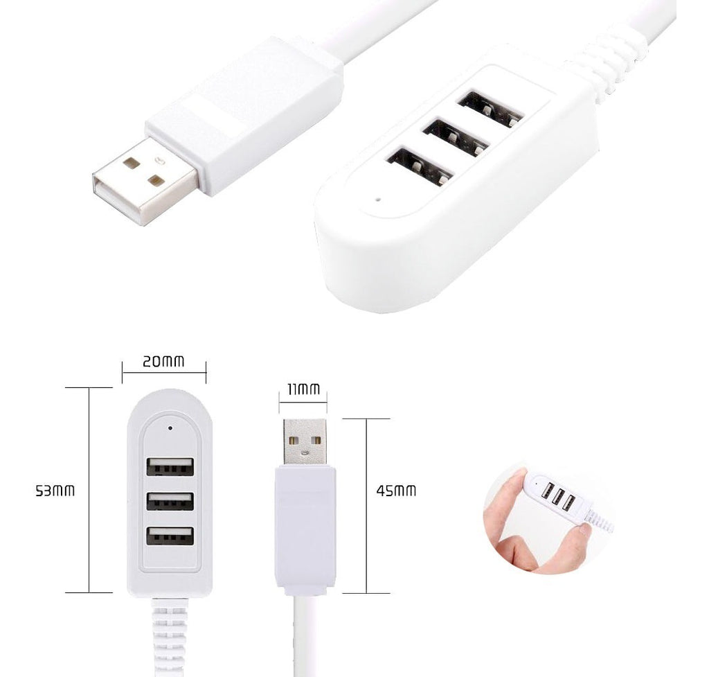 Extensão Usb 3 Portas 120cm 3A Barnco