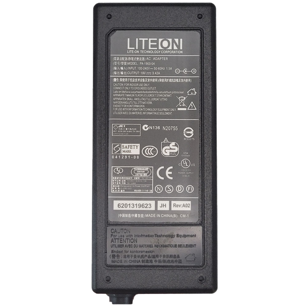 Fonte Notebook Liteon 19v. 3,42a 65W Pino 5,5mm x 2,5mm Compativel com Positivo, CCE, Toshiba