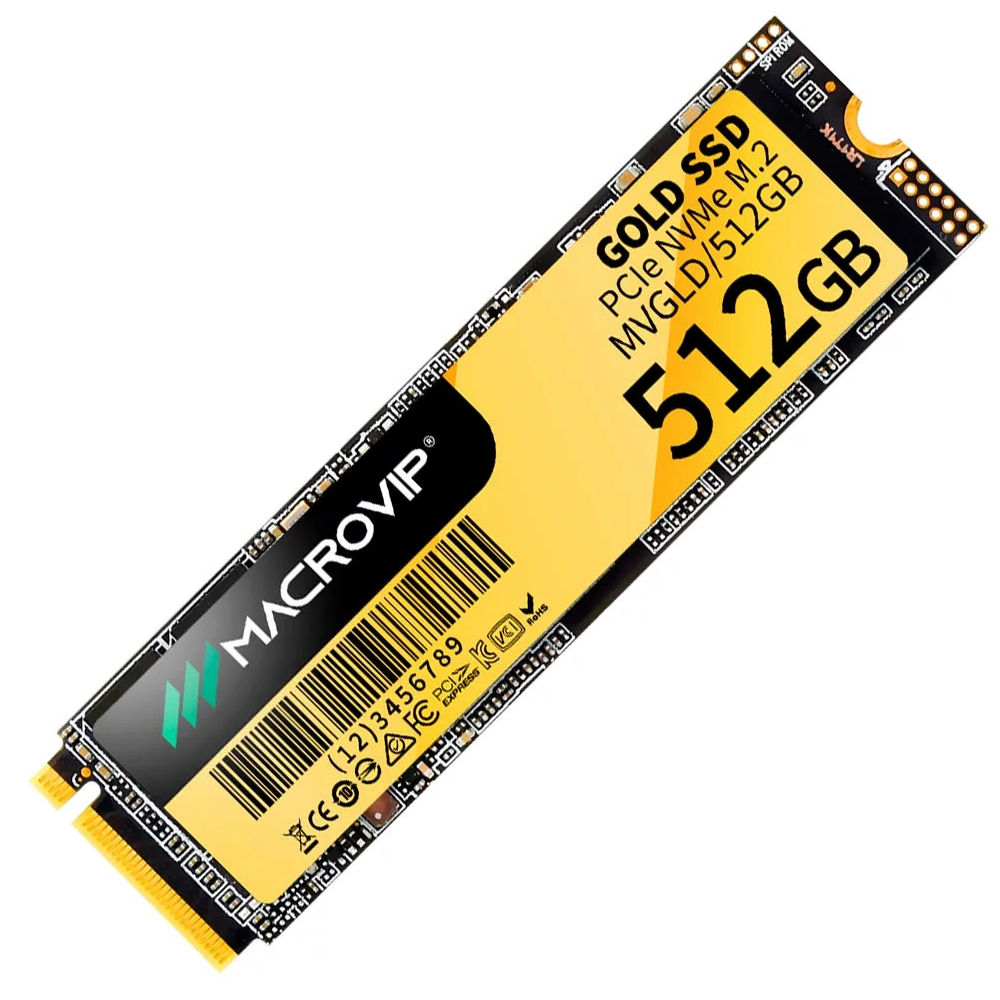 SSD M.2 NVMe Macrovip Gold 512GB Leitura 2400MB/s Gravação 1600MB/s