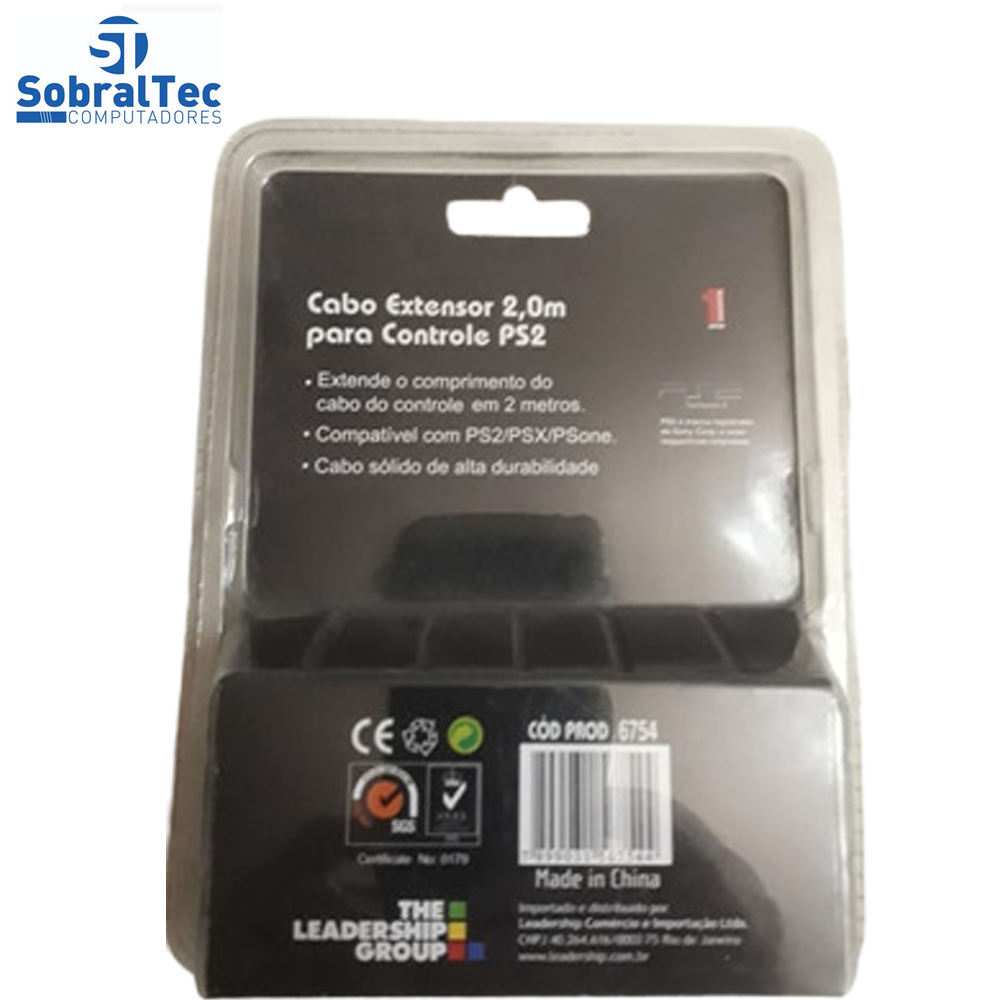 Cabo Extensor Para Controle Ps2 6754 Leadership