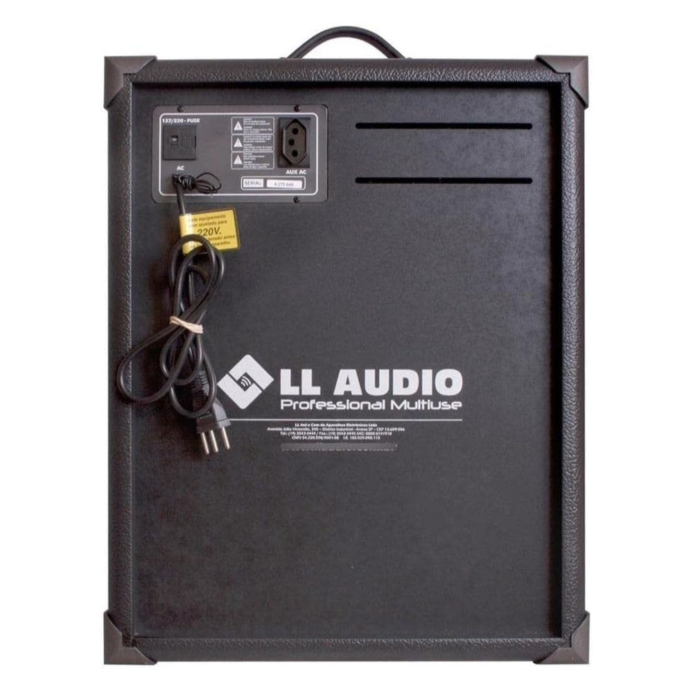 Caixa de Som LL Áudio TRX12 Amplificada, Multiuso, 80W RMS, Bluetooth, USB, FM, Microfone Sem Fio, Bateria 6h, Preto