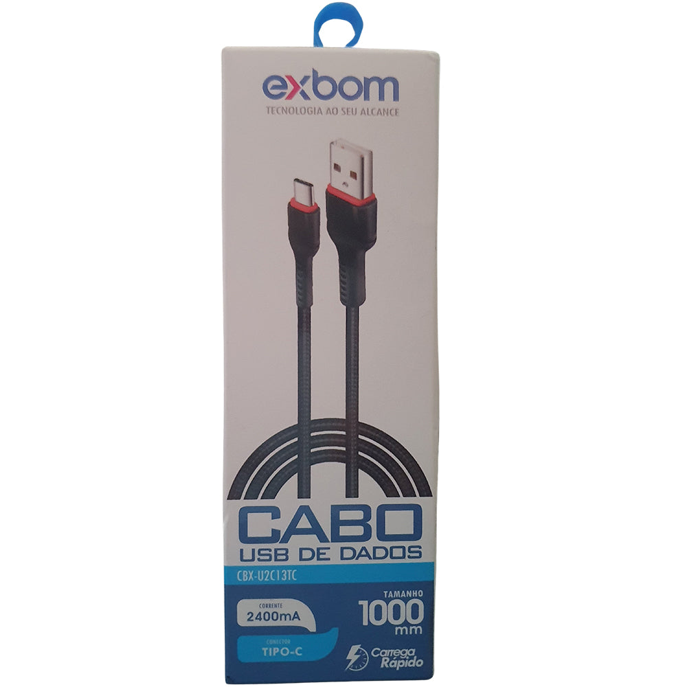 Cabo de Dados e Carga USB Para USB-C Comprimento 1M - Exbom