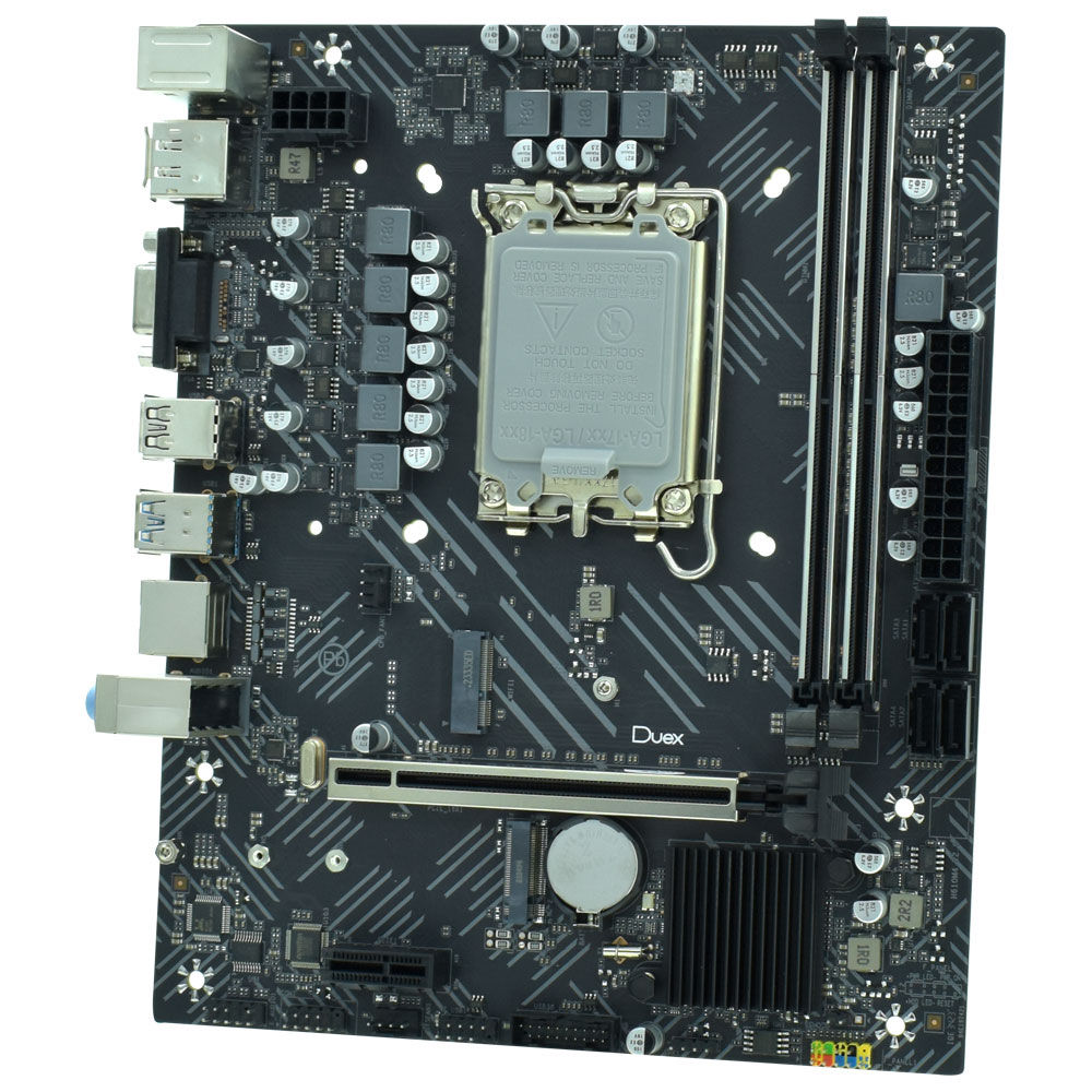 Placa Mãe Duex DX-H610ZG M.2 Chipset H610, LGA 1700, mATX, Dual Channel DDR4 até 64GB 3200MHz, 4xSATA 6Gb/s