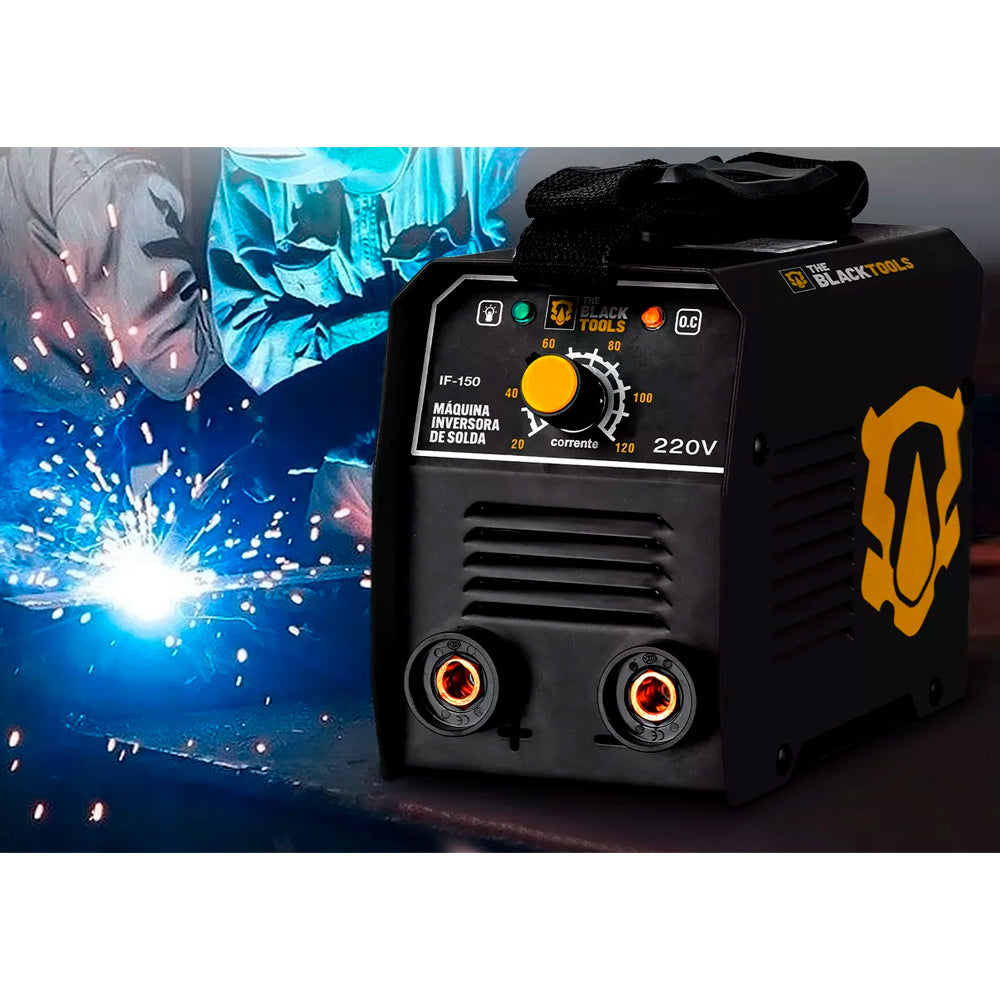 Máquina De Solda Elétrica Inversora 120A, MMA Eletrodo, The Black Tools IF-150, 220V, Com Visor Digital