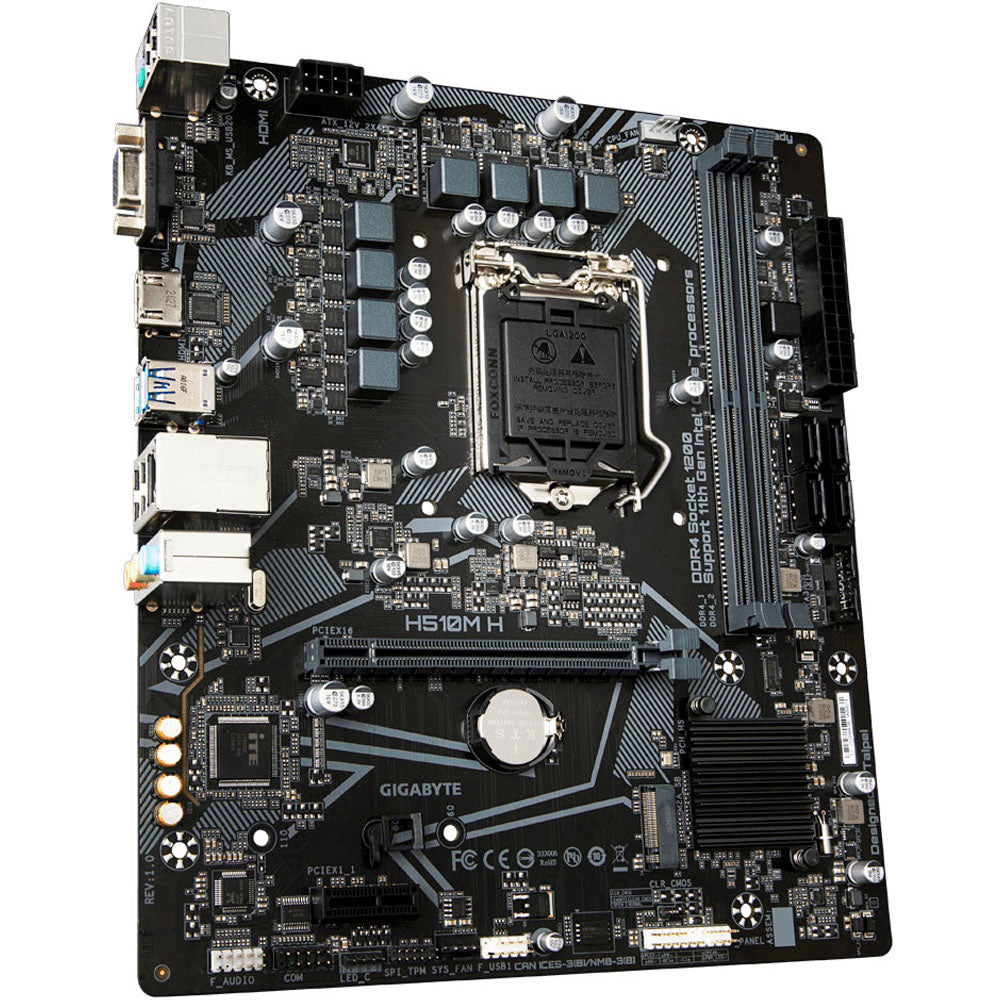 Placa-Mãe Gigabyte H510M H DDR4 / Soquete LGA 1200 / Slot M.2 NVME / USB 3.2  / (LAN Gigabit ) (10ª/11ª Geração Intel)