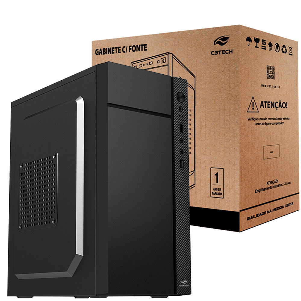Gabinete Micro ATX MT-34BK Com Fonte 200W C3Tech