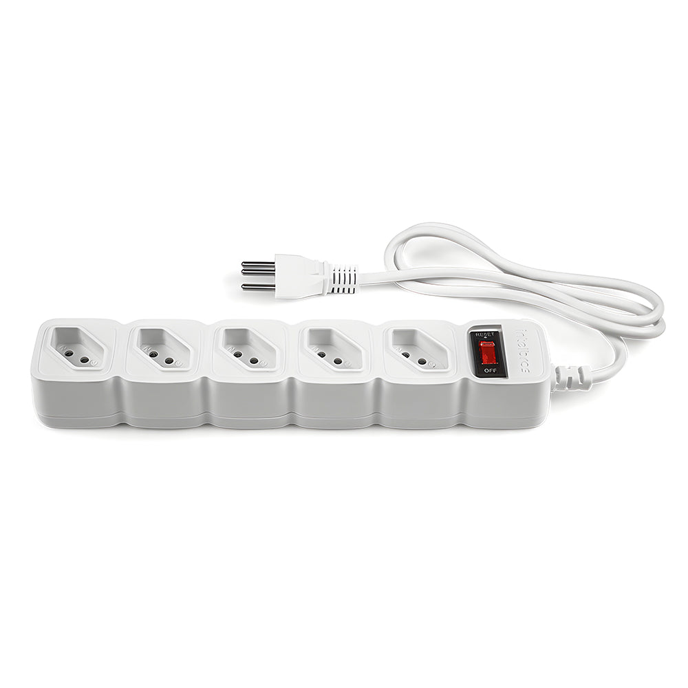 Protetor Eletrônico Intelbras Com 5 Tomadas, Cabo 1 Metro, Branco - EPE 205 BR