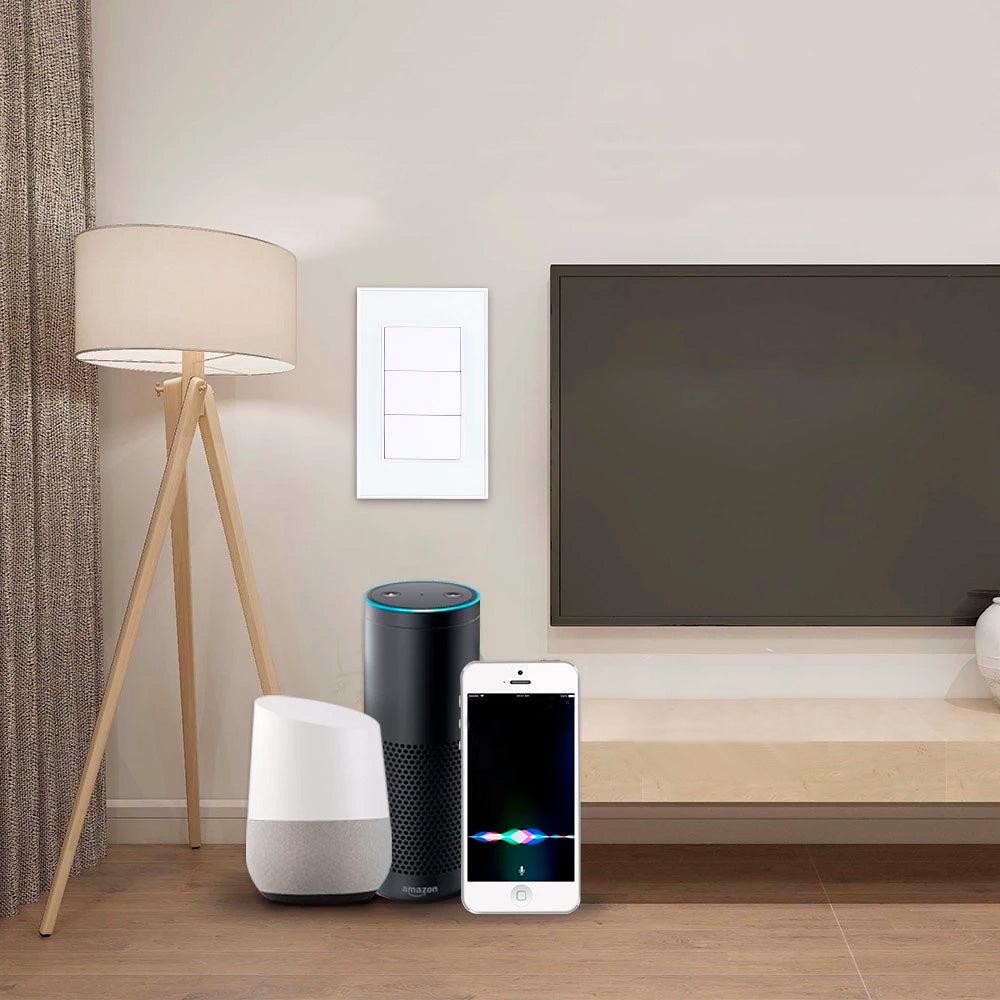 Interruptor Inteligente Zemismart, Zigbeee, Com 3 Botões, Compatível Com Alexa, Google Home, Branco