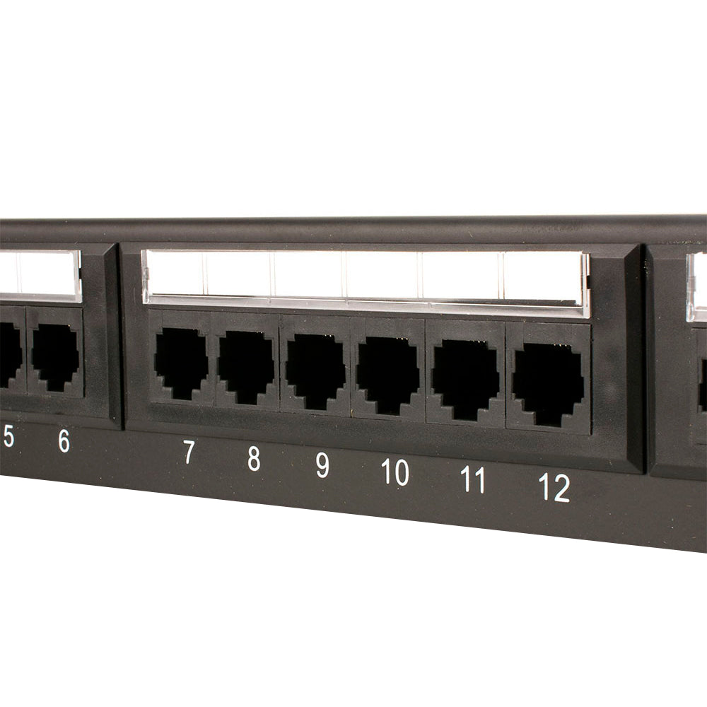 Patch Panel CAT5E 24 Portas Sem Guia LA-P524 PlusCable - Preto