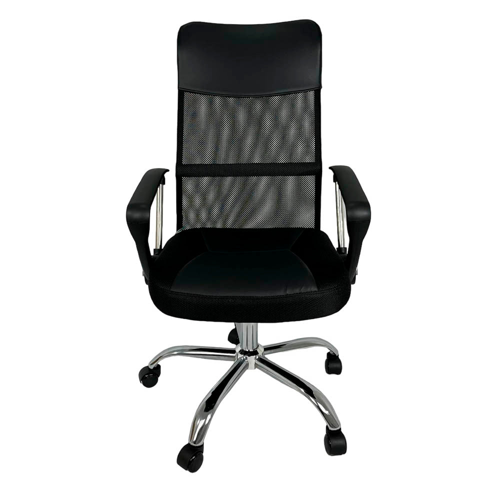 Cadeira Para Escritório Diretor Giratória Ergonômica em Tela Mesh Rohden, Home Office RHO-165,Preta