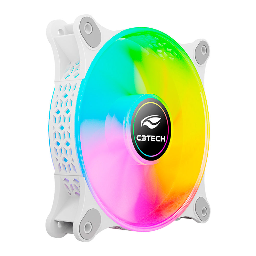 Cooler Fan Gamer, LED ARGB, F9-L170WH, 12cm, 6 Pinos, C3Tech Gaming, Branco