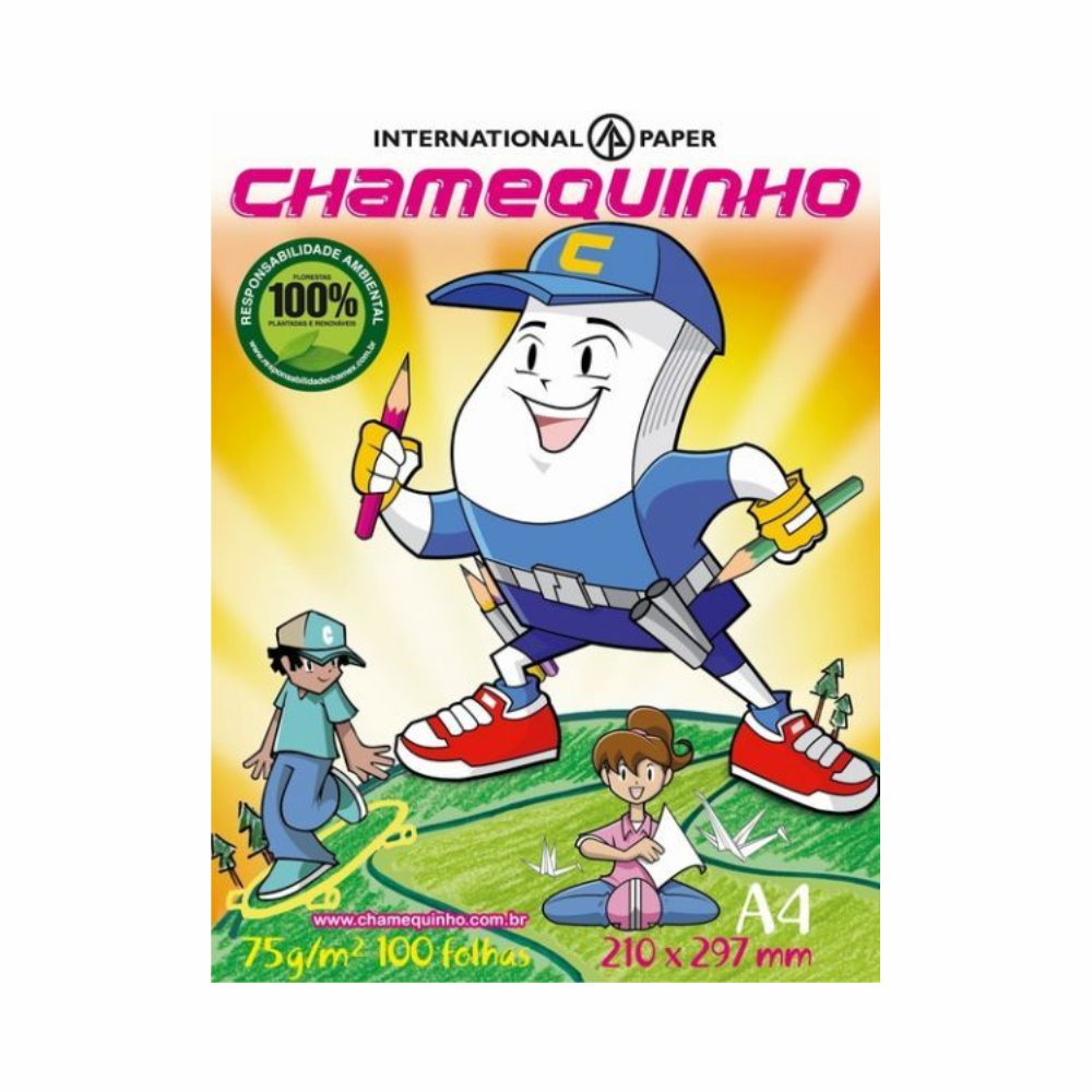 Papel Sulfite Chamequinho A-4 Marfim 100 Folhas