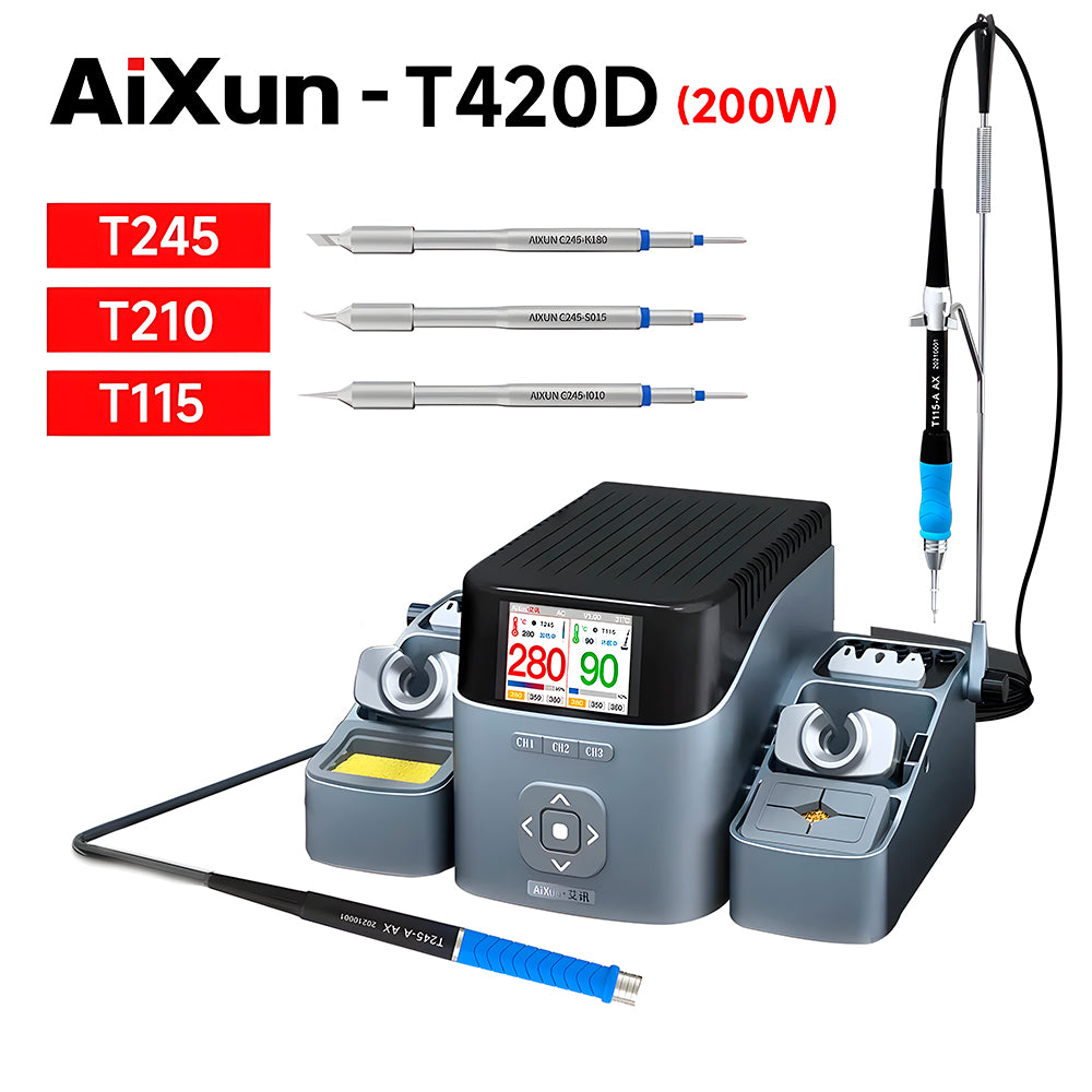 Estação de Solda Dupla AIXUN T420D 200W 220v