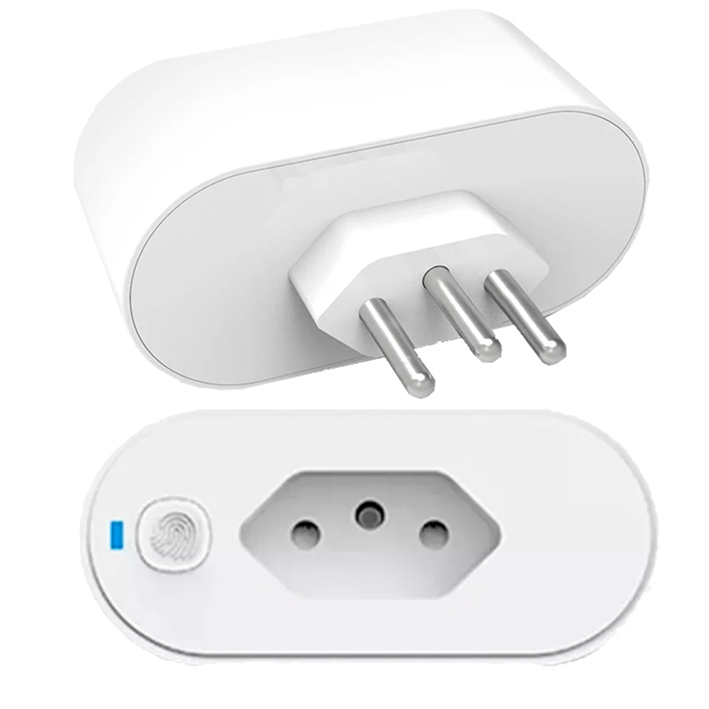Plug de Tomada Inteligente, Padrão Brasileiro, 16A, Compatível Com Alexa, Google Home, SmartThings, Branco