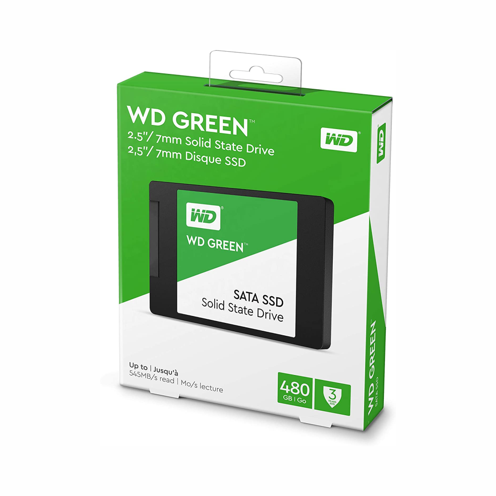 SSD WD Green 480GB SATA III 2.5" Leitura 545MB/s Gravação 430MB/s WDS480G2G0A