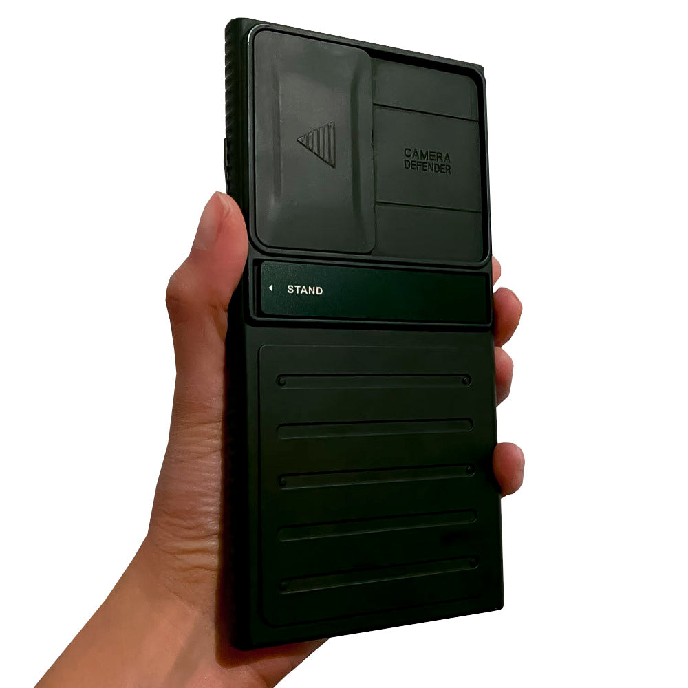 Capa Com Slide de Proteção de Câmera, Alta Resistência, Para Samsung S24 Ultra - Preto