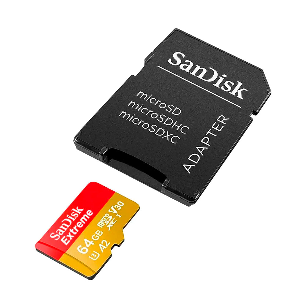 Cartão de Memória SanDisk Extreme 64GB Ultra MicroSDXC UHS-I 170Mb/s Leitura 80Mb/s Escrita + Adaptador