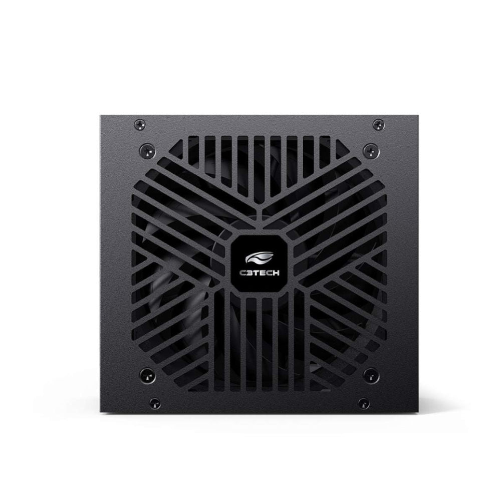 Fonte ATX Gamer C3Tech PS-600BK 600W Real, Bivolt, Ventoinha Silenciosa, Proteções OVP/UVP/SCP
