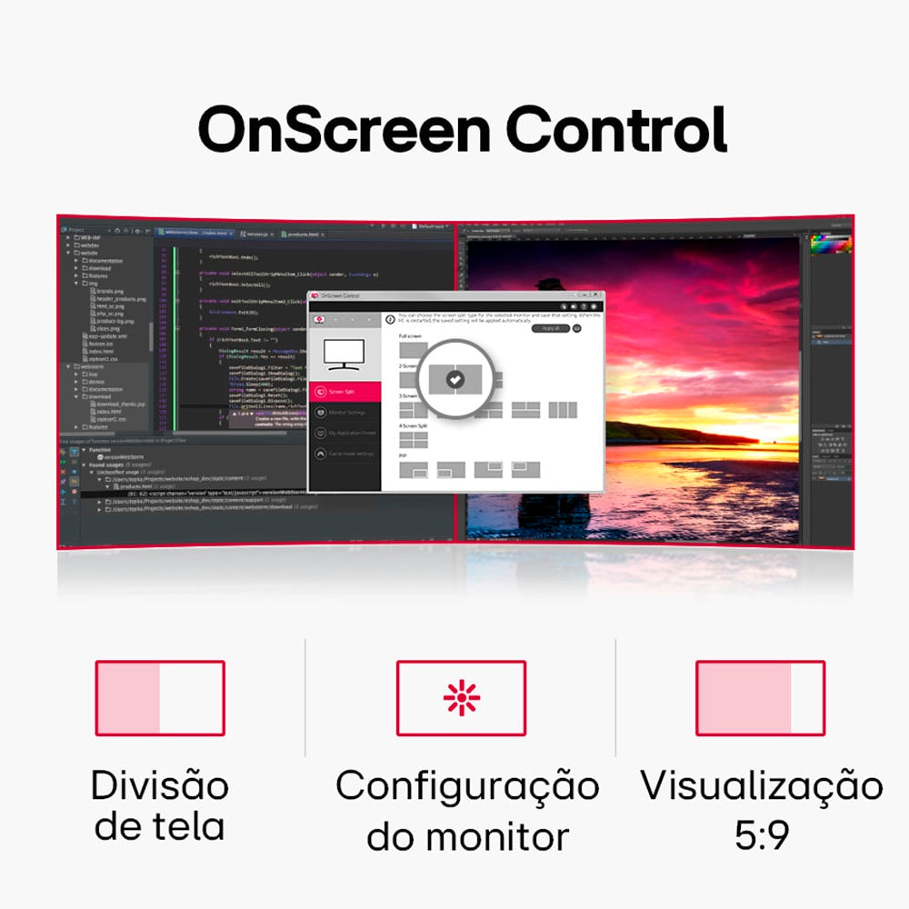Monitor Gamer LG 29' IPS, Ultra Wide, Full HD, HDMI, VESA, HDR 10, 99% sRGB, FreeSync, Som Integrado 29WK600W - Vitrine