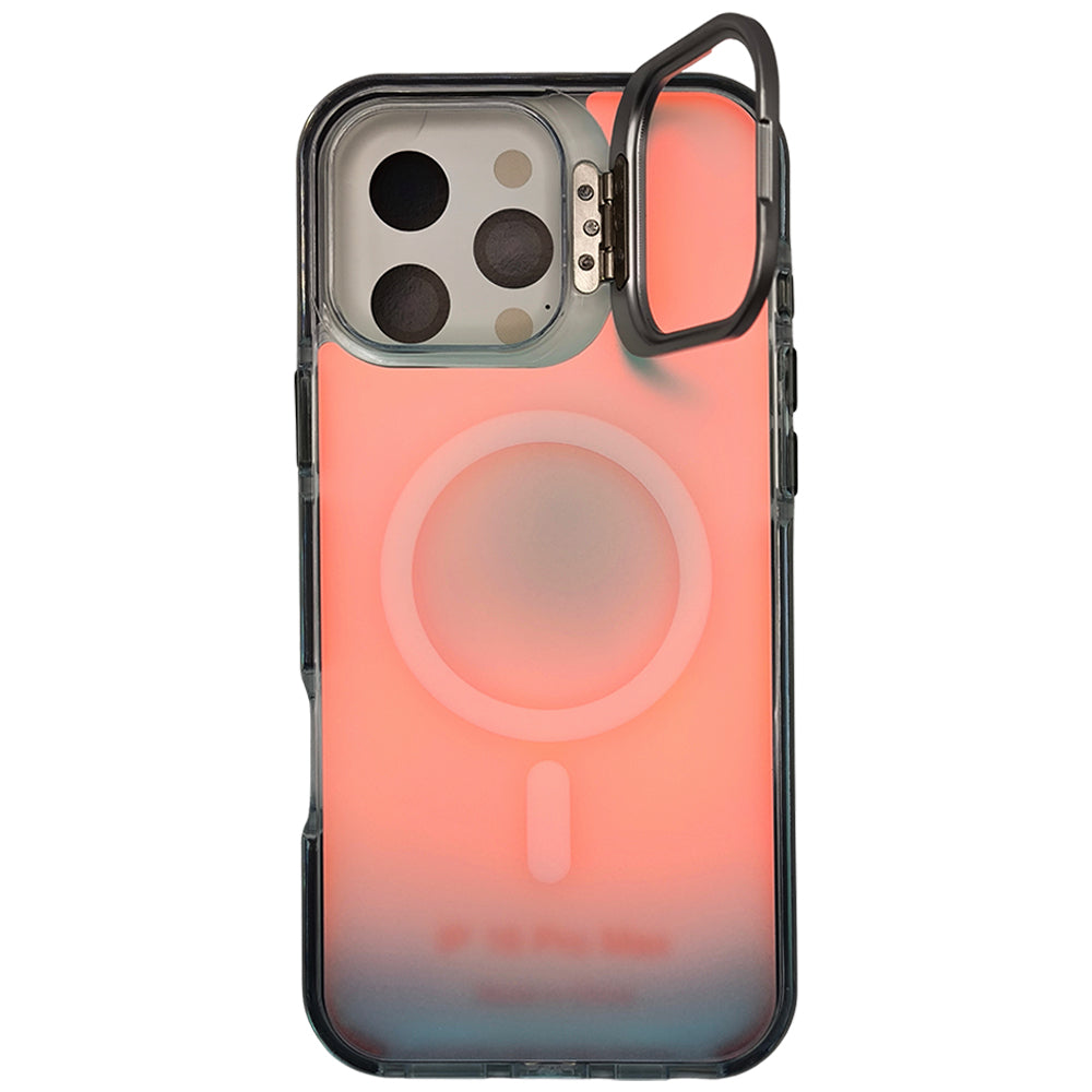 Capa Holográfica, Com Suporte Para Carregamento Magnético, Para iPhone 16 Pro Max