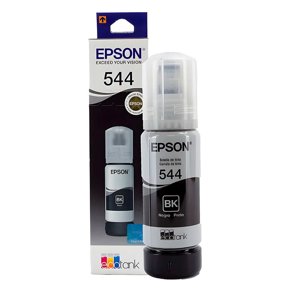 Refil de Tinta Epson Corante T544 Bk Preto 65ML Para Ecotank L1110 / L1210 / L3110 / L3150 / L3160 / L3251 / L5190