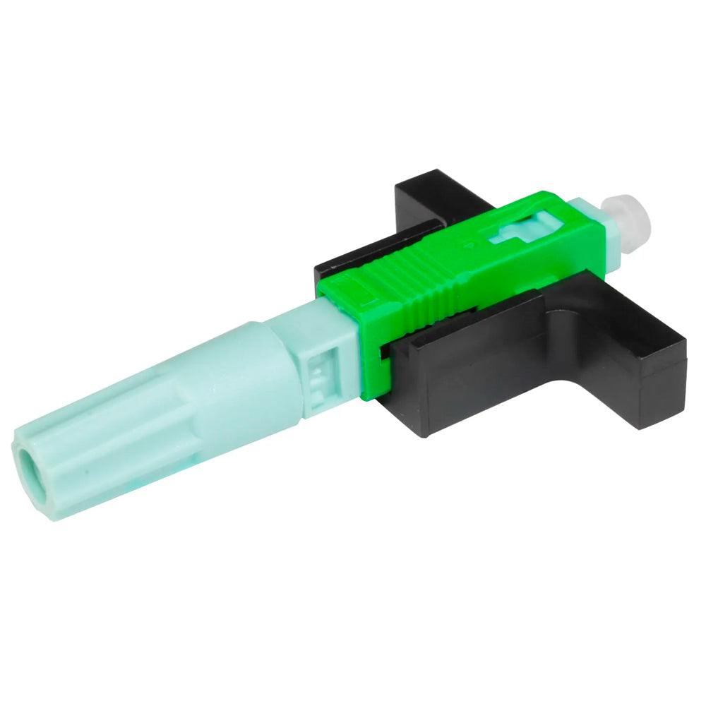 Conector de Campo Para Fibra Óptica, Tipo Fast, Rosca, SC/APC, Verde