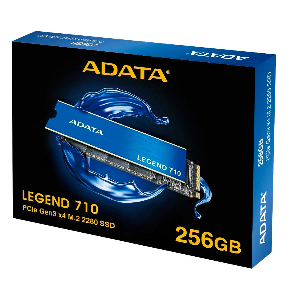 SSD M.2 NVMe Adata 256GB Legend 710, 2280 PCIe GEN3x4 NVMe 1.4 Leitura 2.400 MB/s Grav. 1.800 MB/s Azul ALEG-710-256GCS