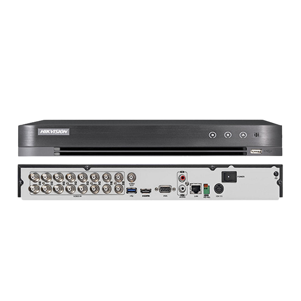 Gravador Digital DVR Hikvision, 16 Canais H.265+, 3K 5MP, Turbo HD 7200 Series Acusense, S/HD - iDS-7216HQHI-M1/S
