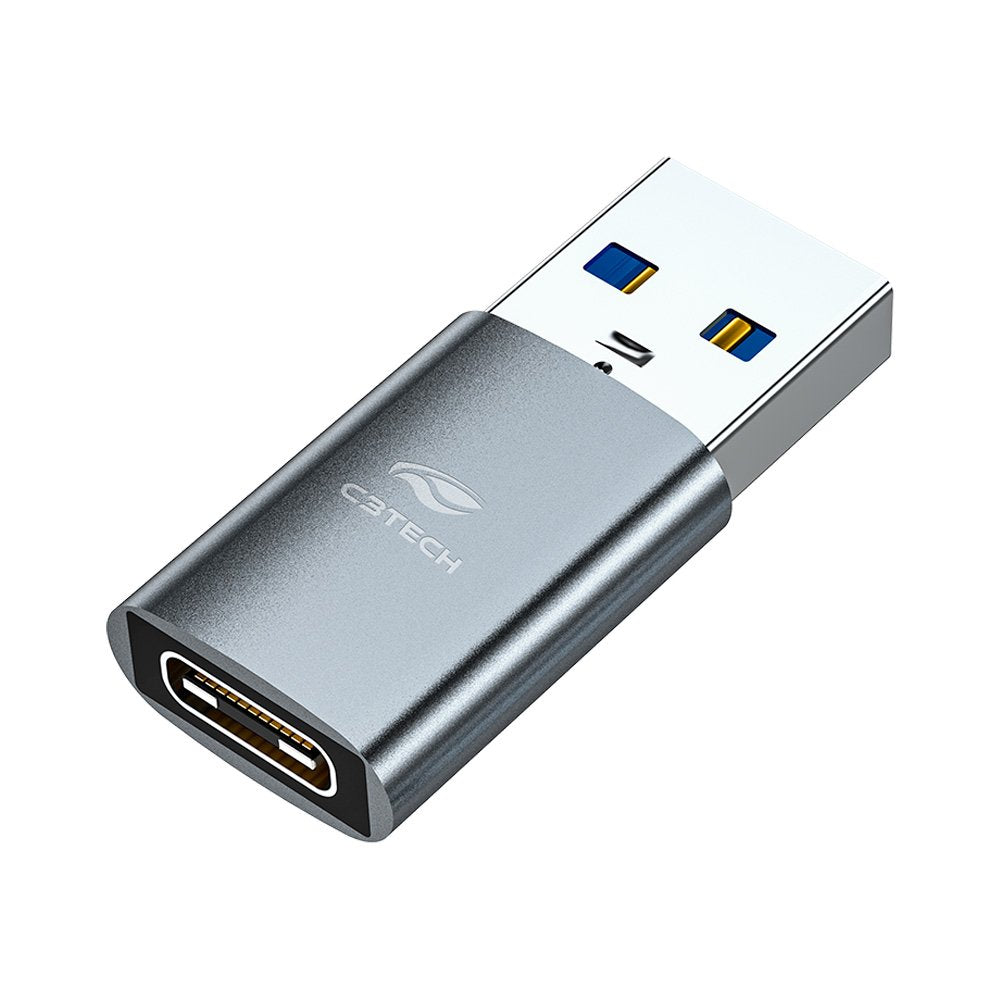 Adaptador OTG-10 C3Tech, USB-A Macho para USB-C Fêmea, USB 3.0 (até 5 Gbps), Suporte a Carregamento Rápido