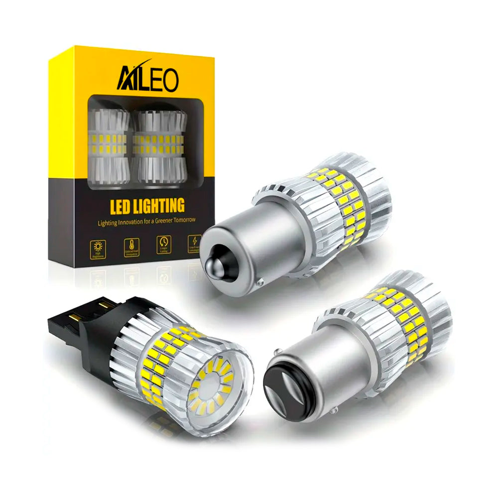 Kit Lâmpada LED CANbus, Para Lanterna Traseira do Carro, 12V, Soquete 7443, W21, 5W, Luz Amarela