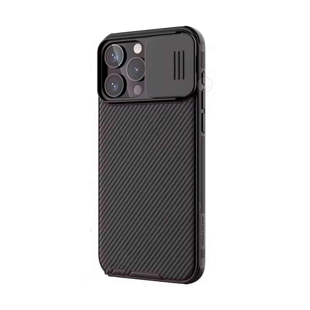 Capa Para iPhone 15 Pro Max, Com Slide Protetor de Câmera, Carregamento Magnético - Preto