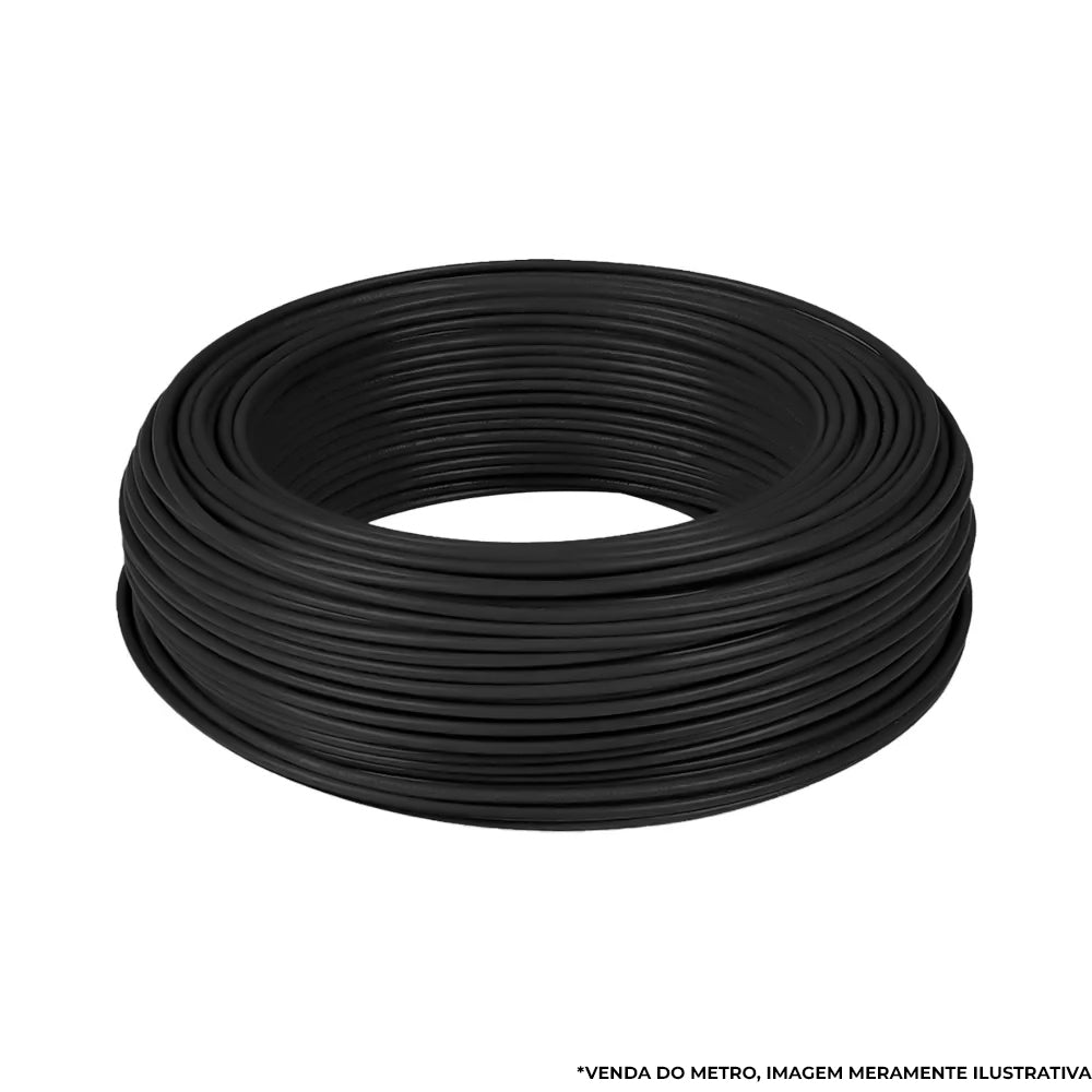 Metro de Cabo Flexível Fio Elétrico Megatron 6MM 750V - Preto